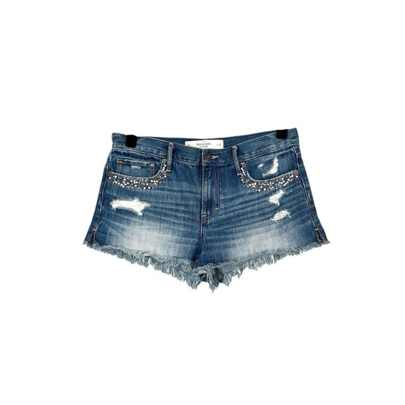 Abercrombie & Fitch Pants - Abercrombie & Fitch Distressed Beaded Denim Shorts